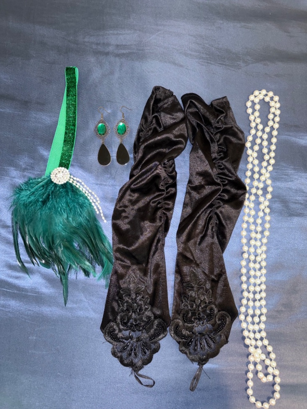 Women's 1920s Flapper Dress Peacock Boy's Charleston Gatsby Sequin Tassel Hem XL - Picture 12 of 14
